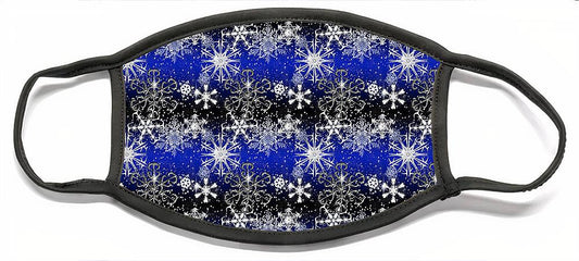 Snowflakes At Night - Face Mask