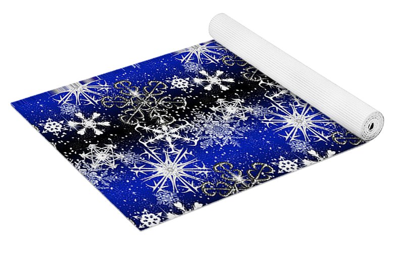 Snowflakes At Night - Yoga Mat