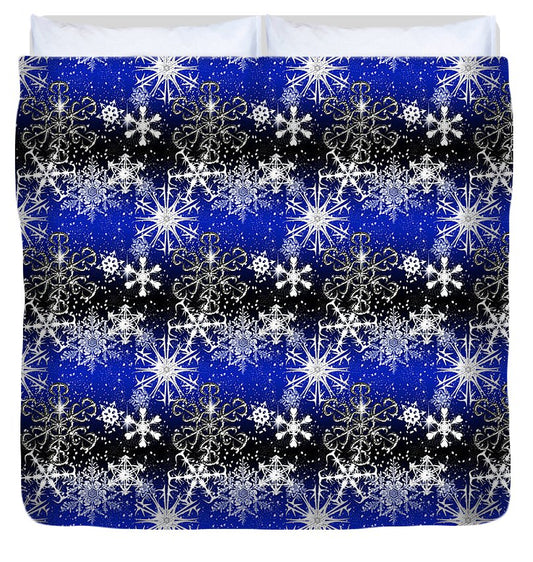 Snowflakes At Night - Duvet Cover