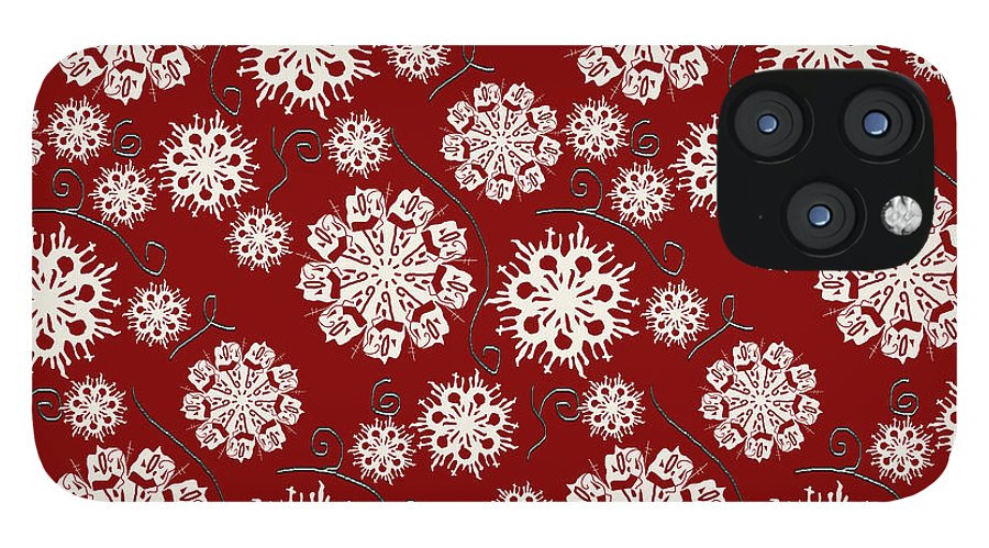 Snowflakes On Red - Phone Case