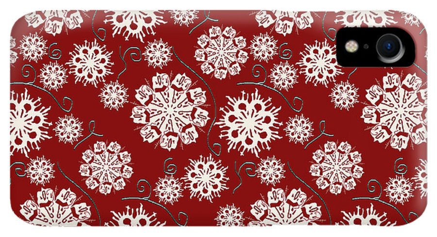 Snowflakes On Red - Phone Case