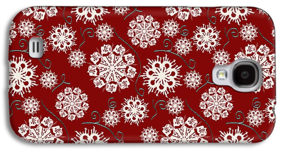 Snowflakes On Red - Phone Case