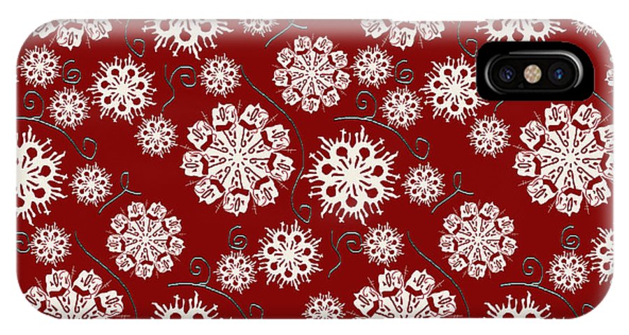 Snowflakes On Red - Phone Case