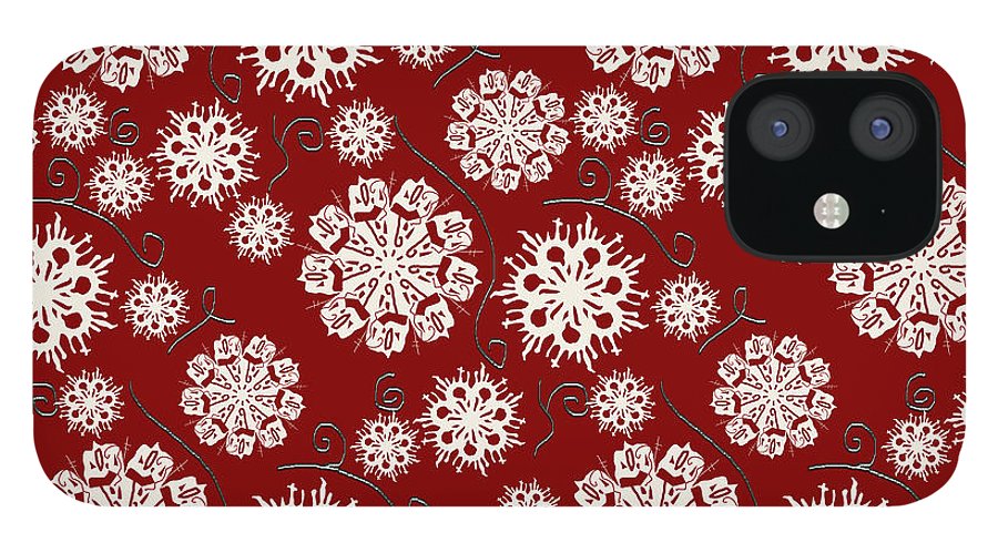 Snowflakes On Red - Phone Case