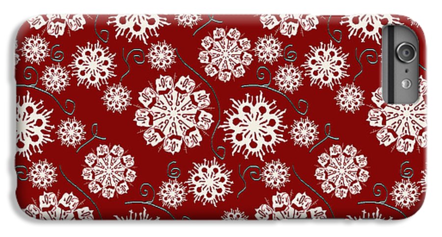 Snowflakes On Red - Phone Case