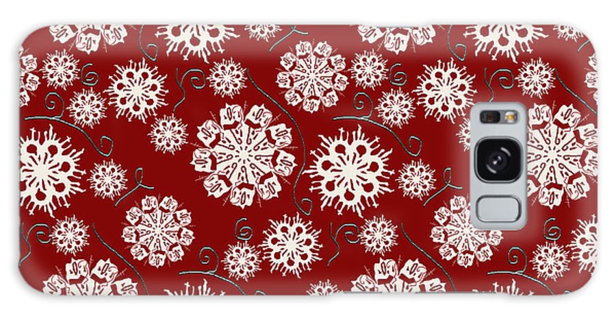 Snowflakes On Red - Phone Case