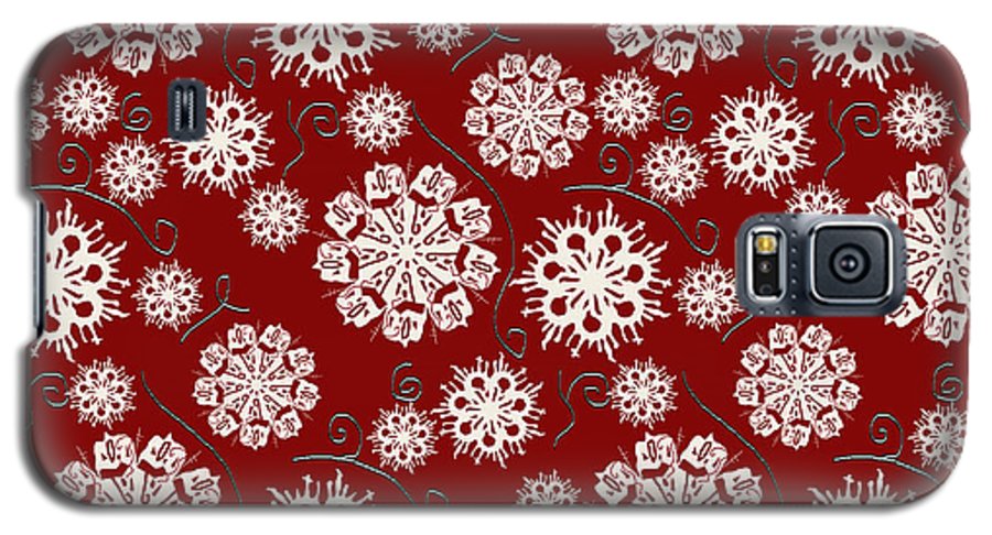Snowflakes On Red - Phone Case