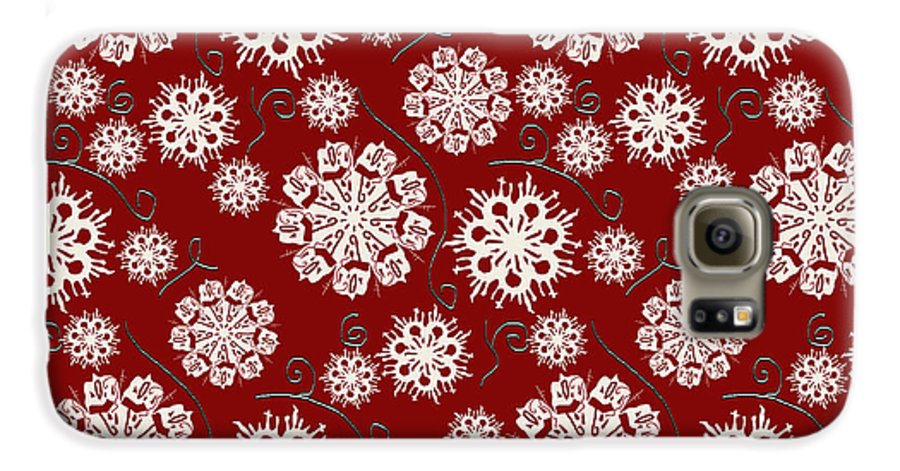 Snowflakes On Red - Phone Case