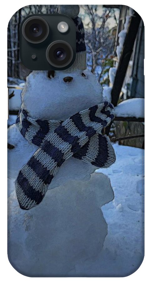 Snowman At My Table - Phone Case