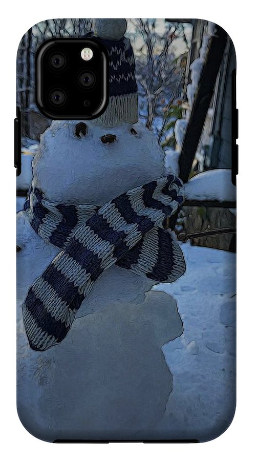 Snowman At My Table - Phone Case