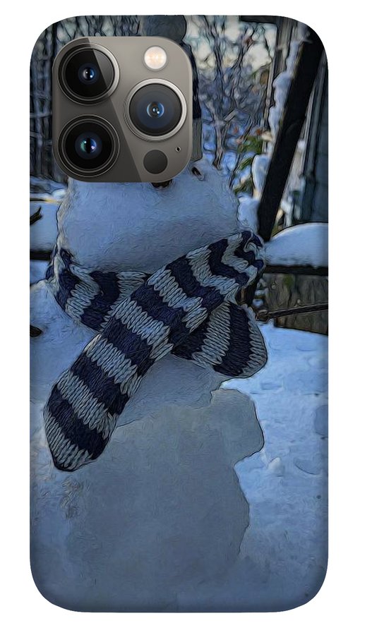 Snowman At My Table - Phone Case