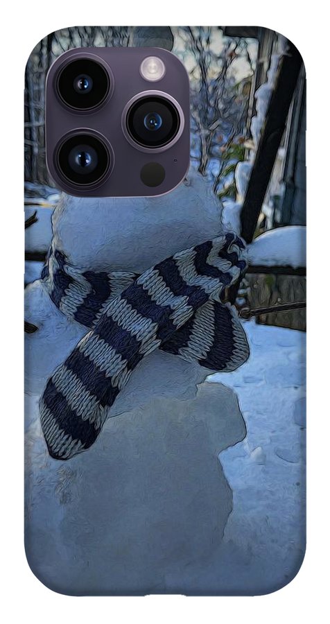 Snowman At My Table - Phone Case