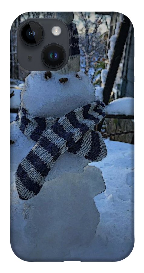 Snowman At My Table - Phone Case