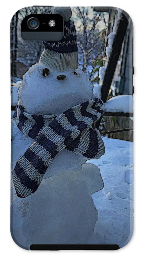 Snowman At My Table - Phone Case