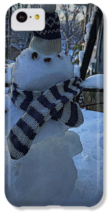 Snowman At My Table - Phone Case