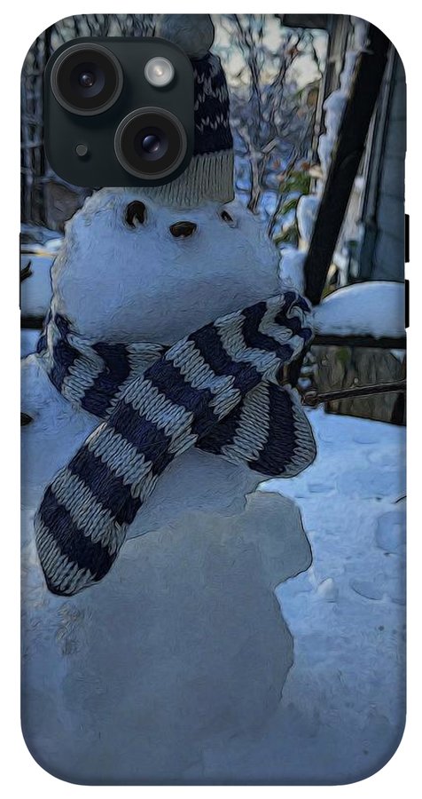 Snowman At My Table - Phone Case