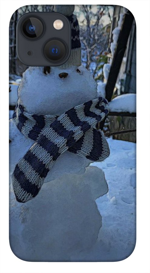 Snowman At My Table - Phone Case