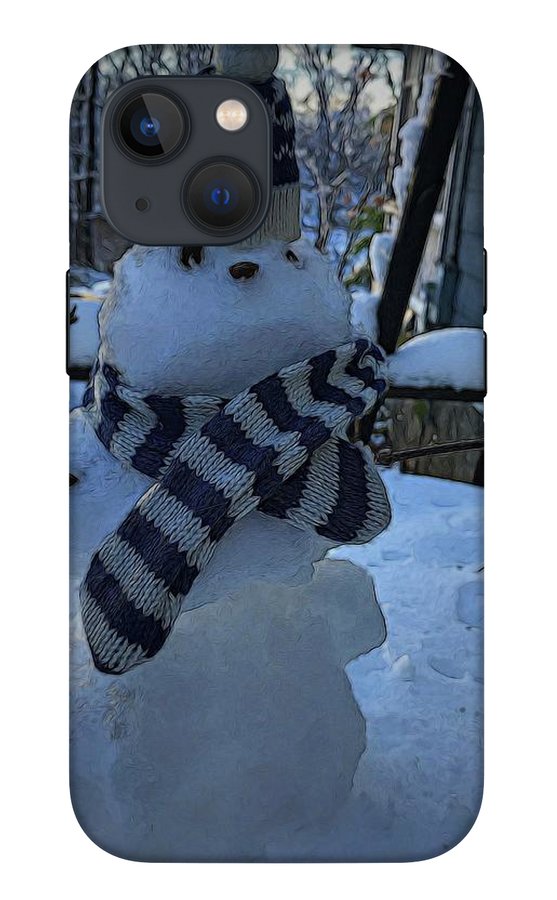 Snowman At My Table - Phone Case