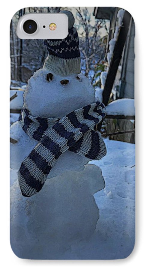Snowman At My Table - Phone Case