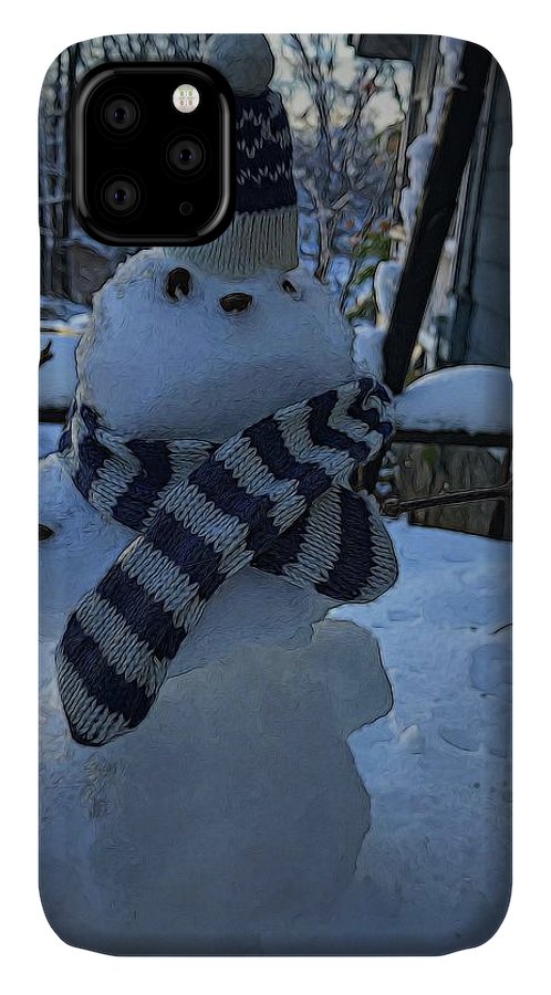 Snowman At My Table - Phone Case