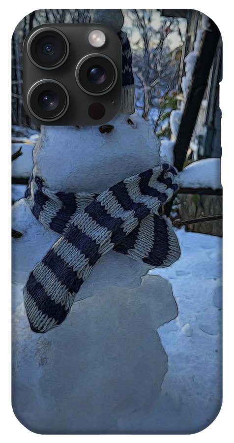 Snowman At My Table - Phone Case