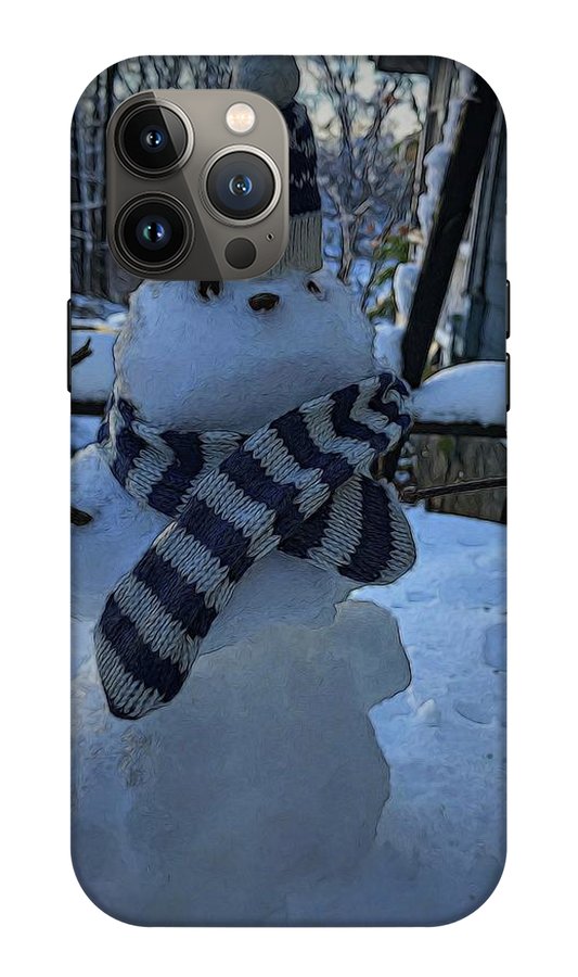 Snowman At My Table - Phone Case