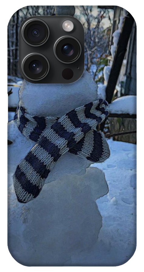 Snowman At My Table - Phone Case