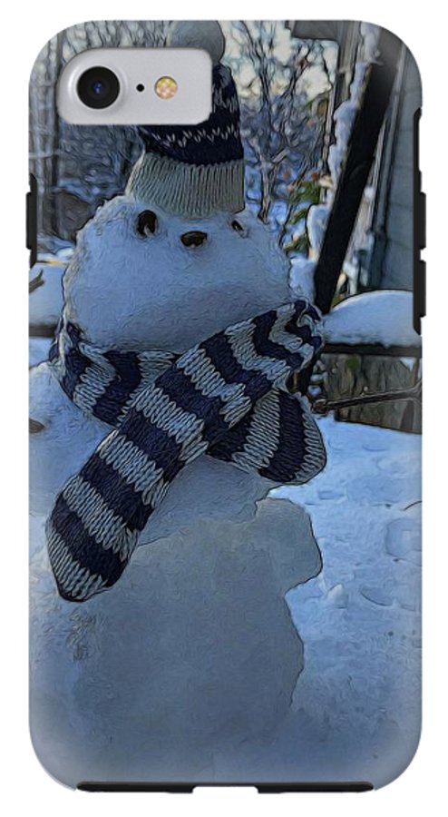Snowman At My Table - Phone Case