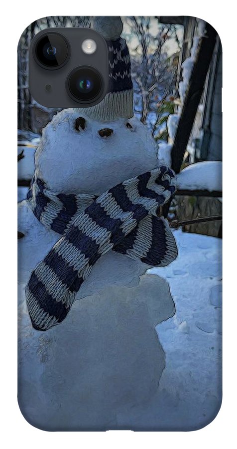 Snowman At My Table - Phone Case