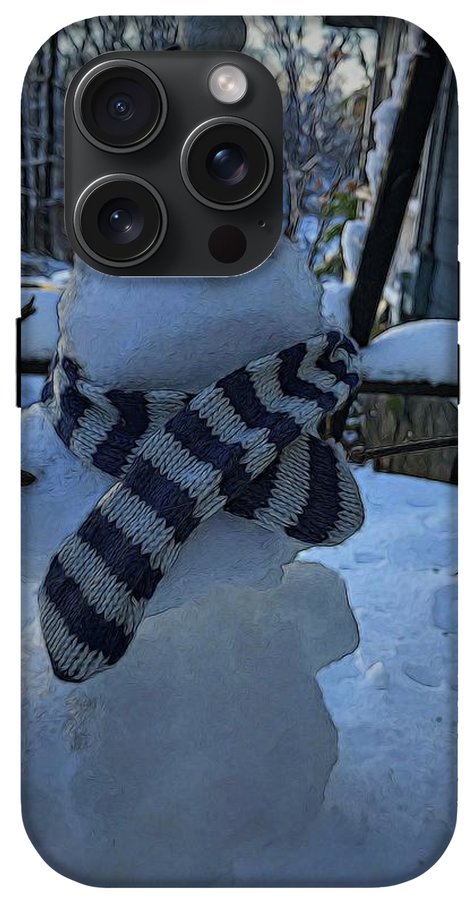 Snowman At My Table - Phone Case