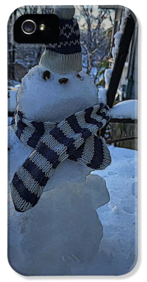 Snowman At My Table - Phone Case