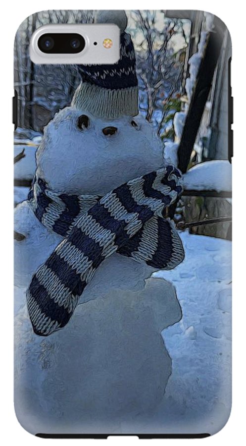 Snowman At My Table - Phone Case