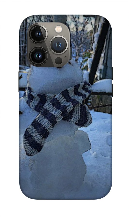 Snowman At My Table - Phone Case
