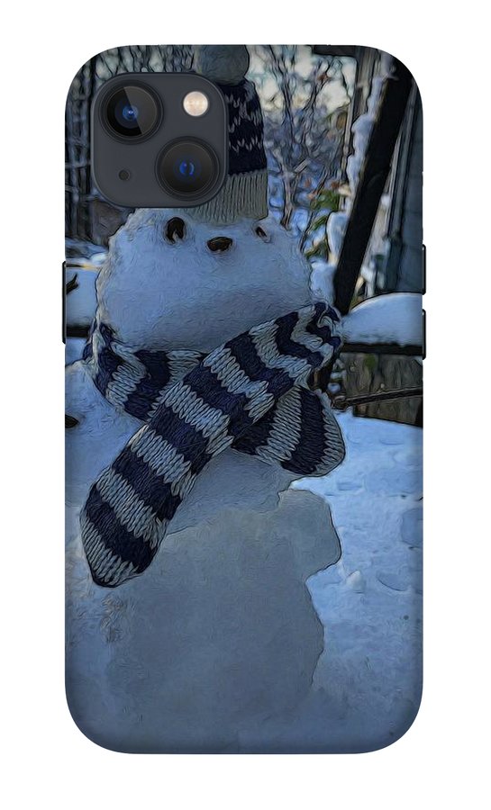 Snowman At My Table - Phone Case