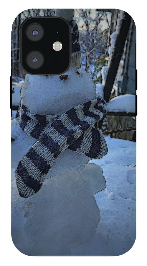 Snowman At My Table - Phone Case