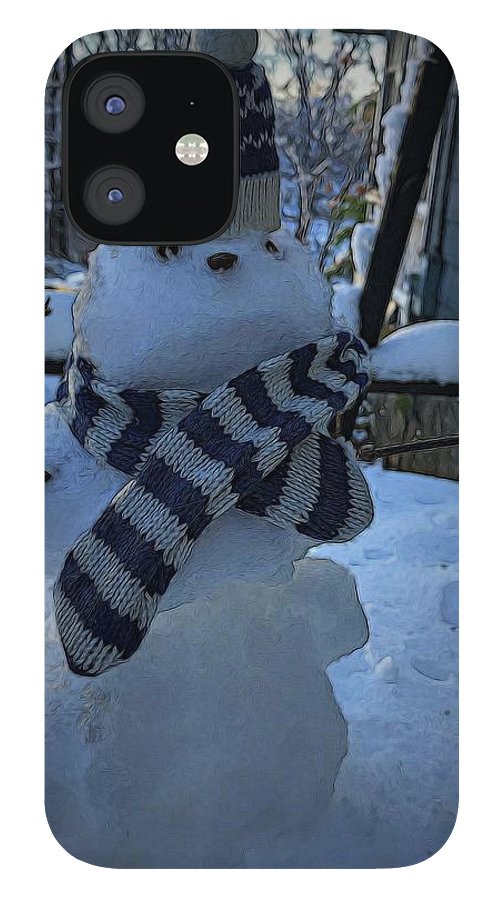 Snowman At My Table - Phone Case