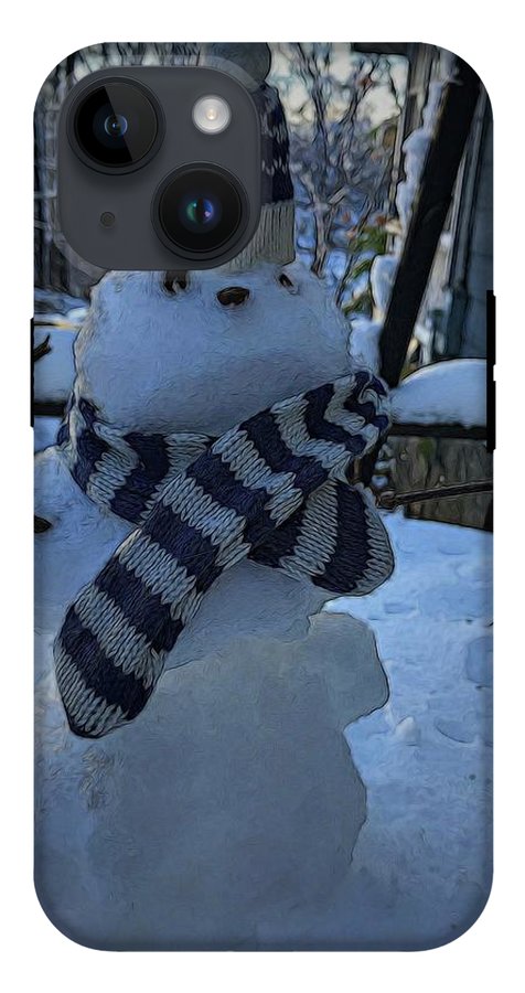 Snowman At My Table - Phone Case