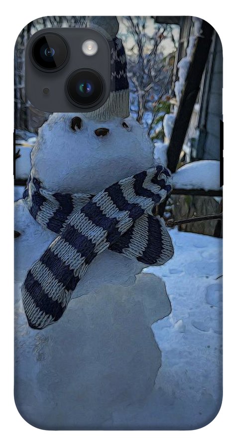 Snowman At My Table - Phone Case