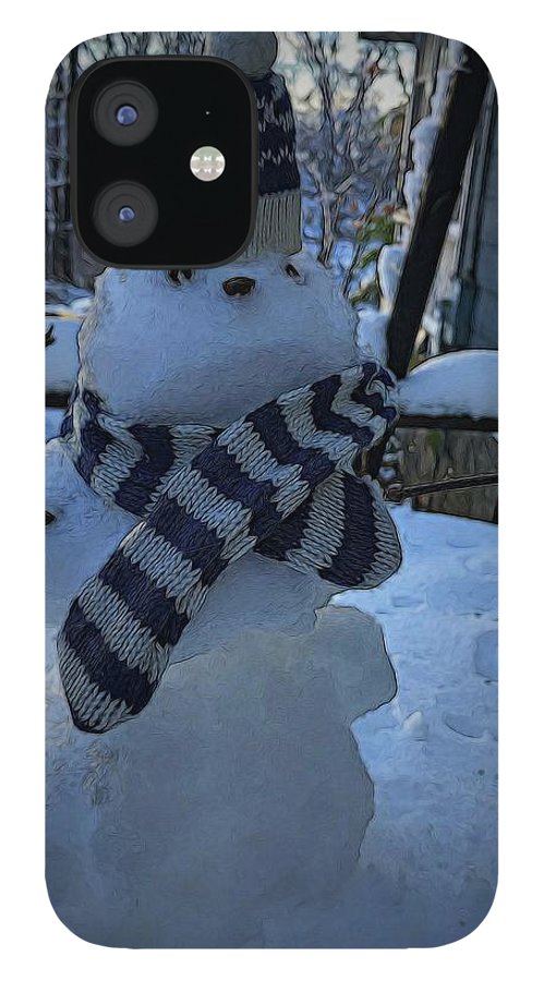 Snowman At My Table - Phone Case