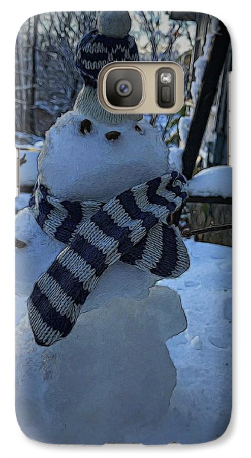 Snowman At My Table - Phone Case