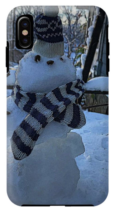 Snowman At My Table - Phone Case