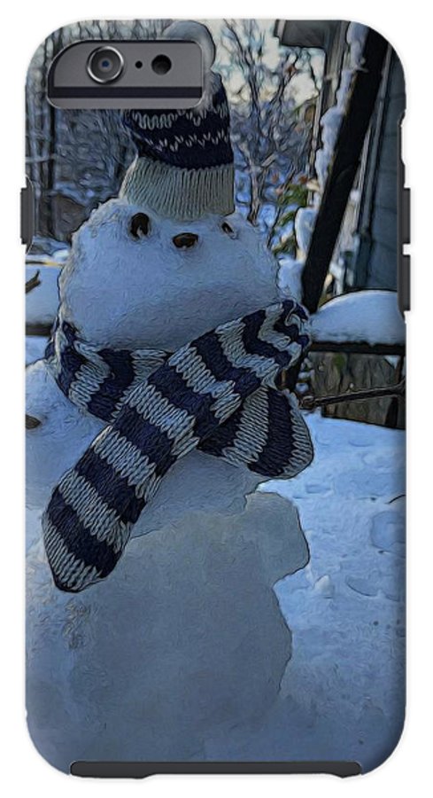Snowman At My Table - Phone Case