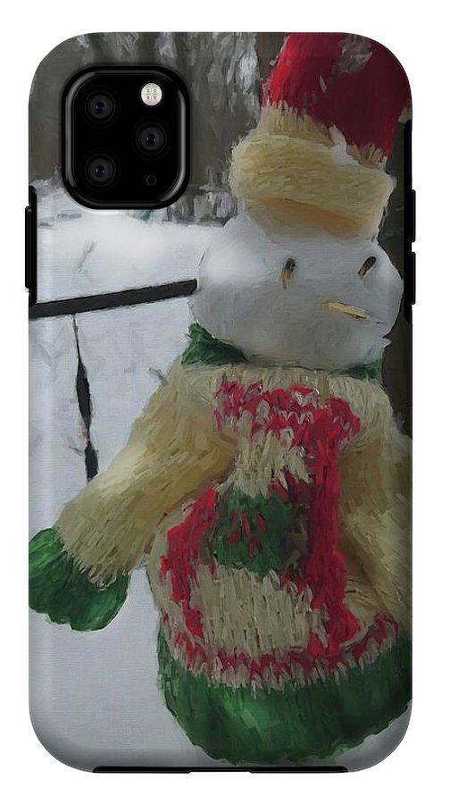 Snowman At My Table In A Sweater - Phone Case