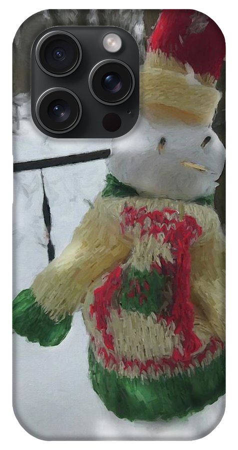 Snowman At My Table In A Sweater - Phone Case