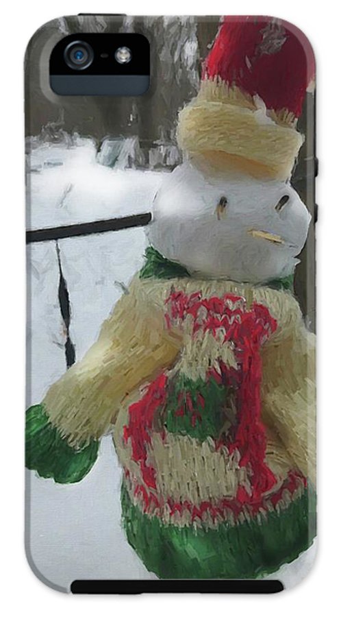Snowman At My Table In A Sweater - Phone Case