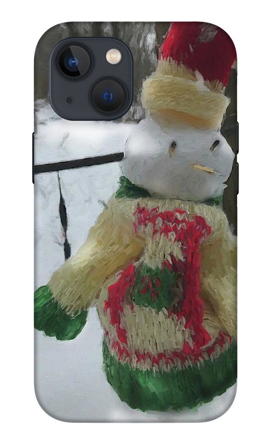 Snowman At My Table In A Sweater - Phone Case