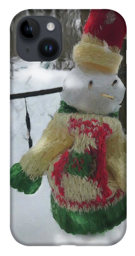 Snowman At My Table In A Sweater - Phone Case