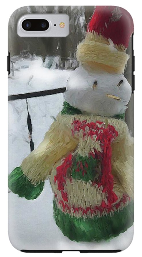 Snowman At My Table In A Sweater - Phone Case