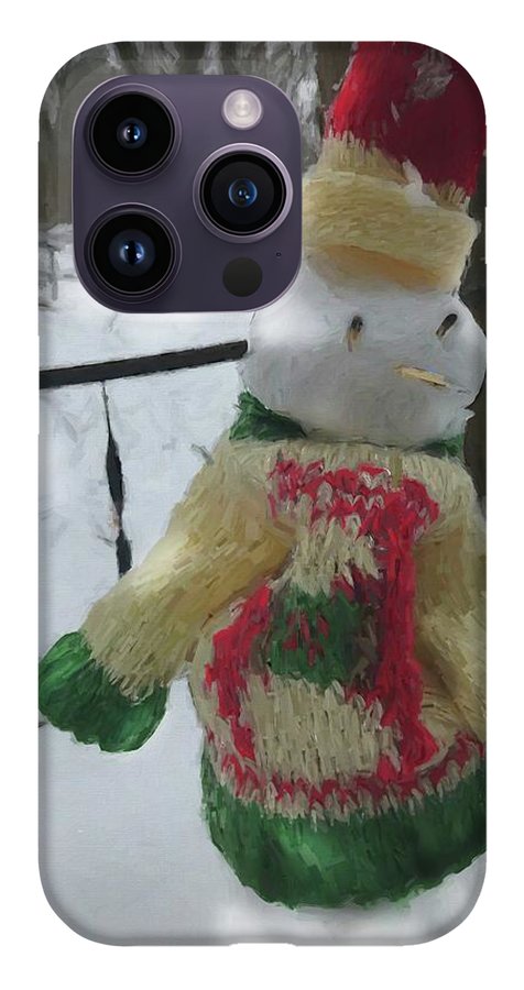Snowman At My Table In A Sweater - Phone Case