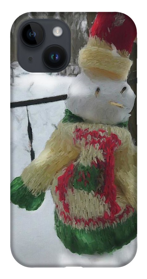 Snowman At My Table In A Sweater - Phone Case